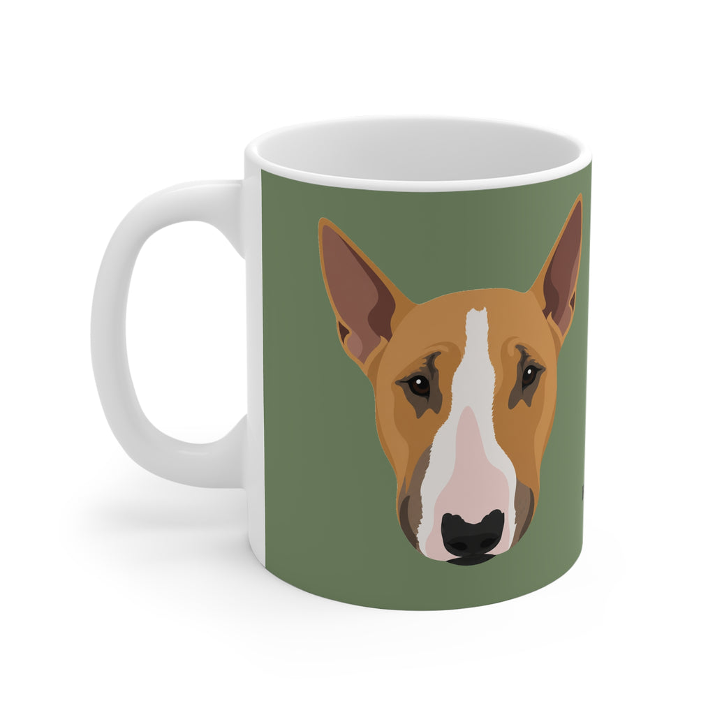 Bull Terrier Mug - Bunty - Olive Green