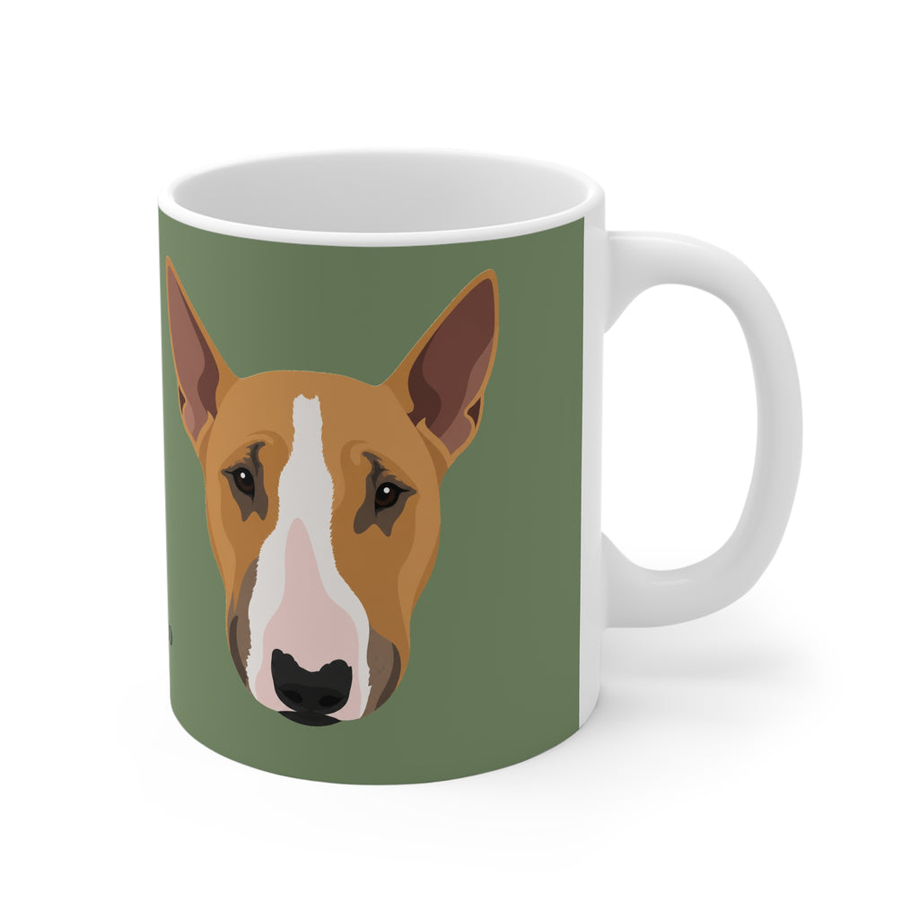 Bull Terrier Mug - Bunty - Olive Green