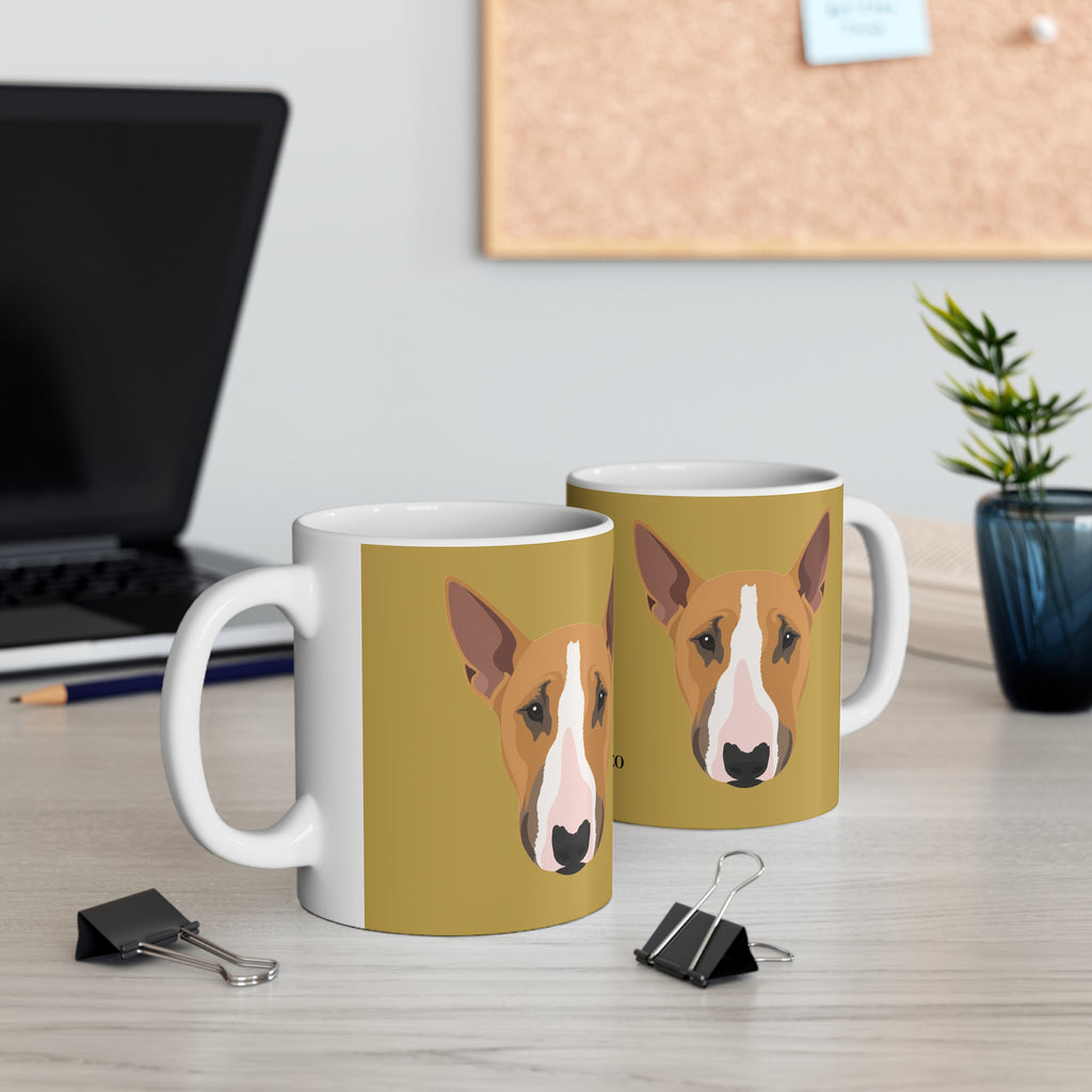 Bull Terrier Mug - Bunty - Mustard