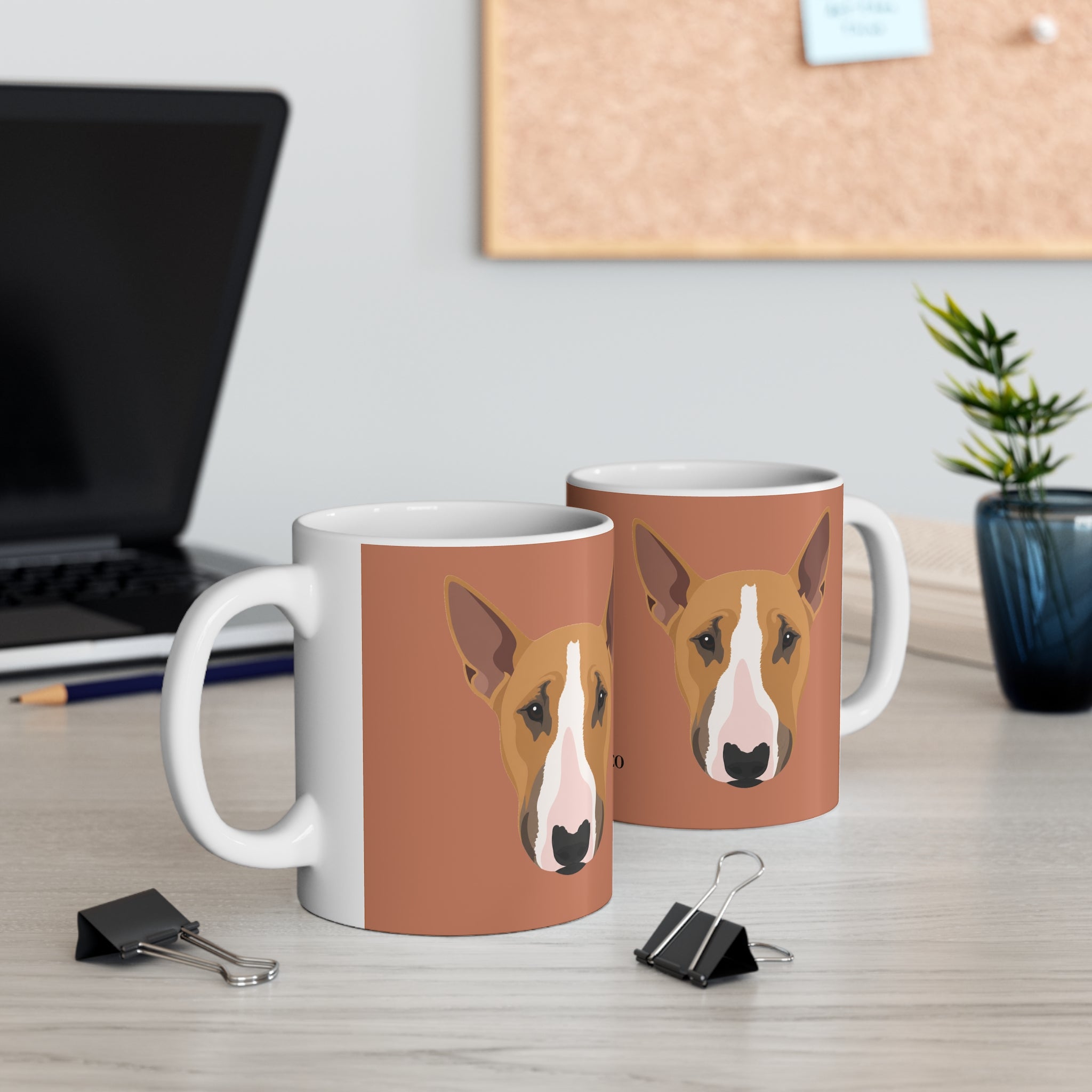 Bull Terrier Mug - Bunty - Burnt Orange