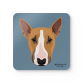 Bull Terrier Cork Coaster Set (4 Pack) - Bunty - Dusty Blue