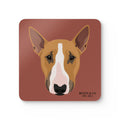 Bull Terrier Cork Coaster Set (4 Pack)  - Bunty - Brick Red