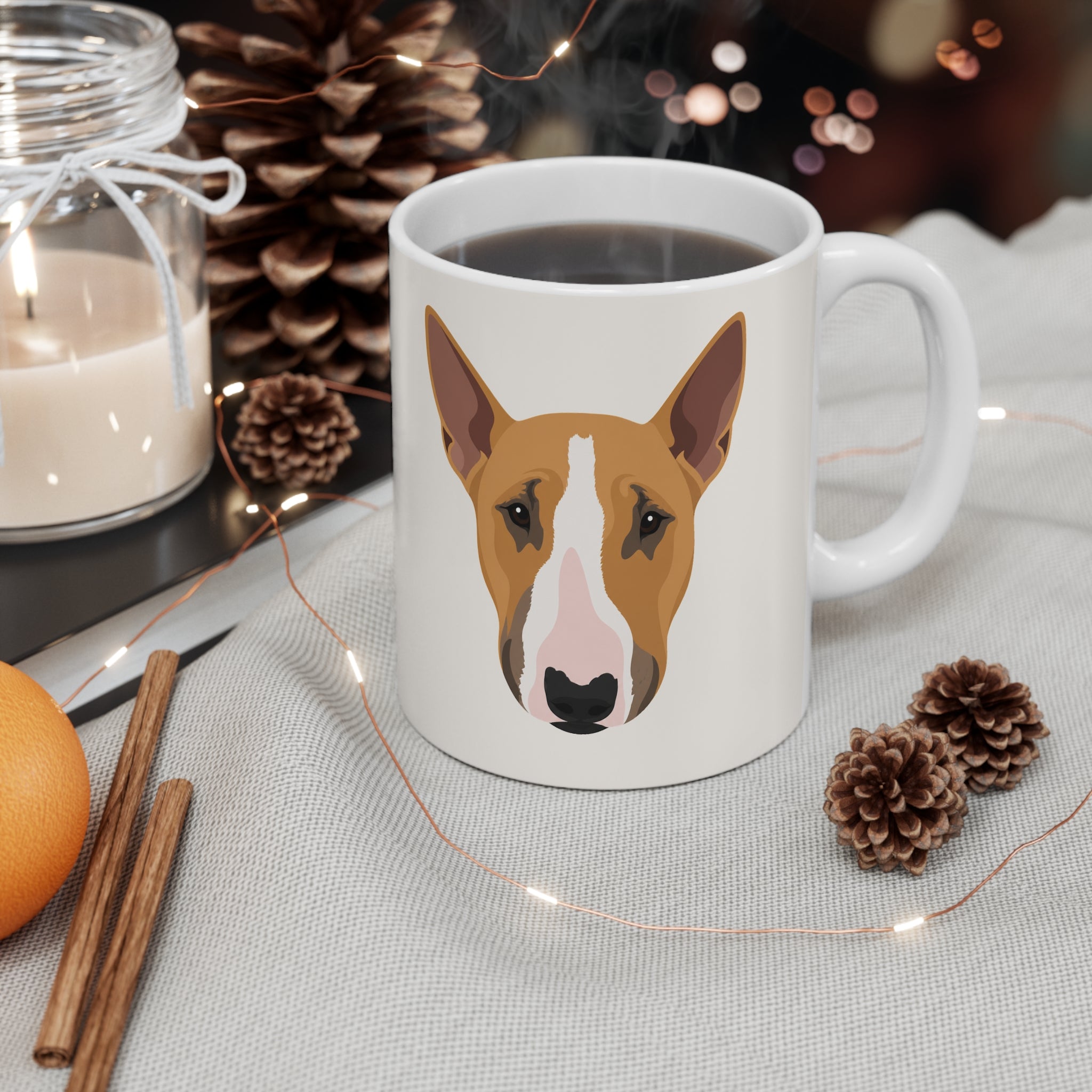 Bull Terrier Mug - Bunty - Warm White