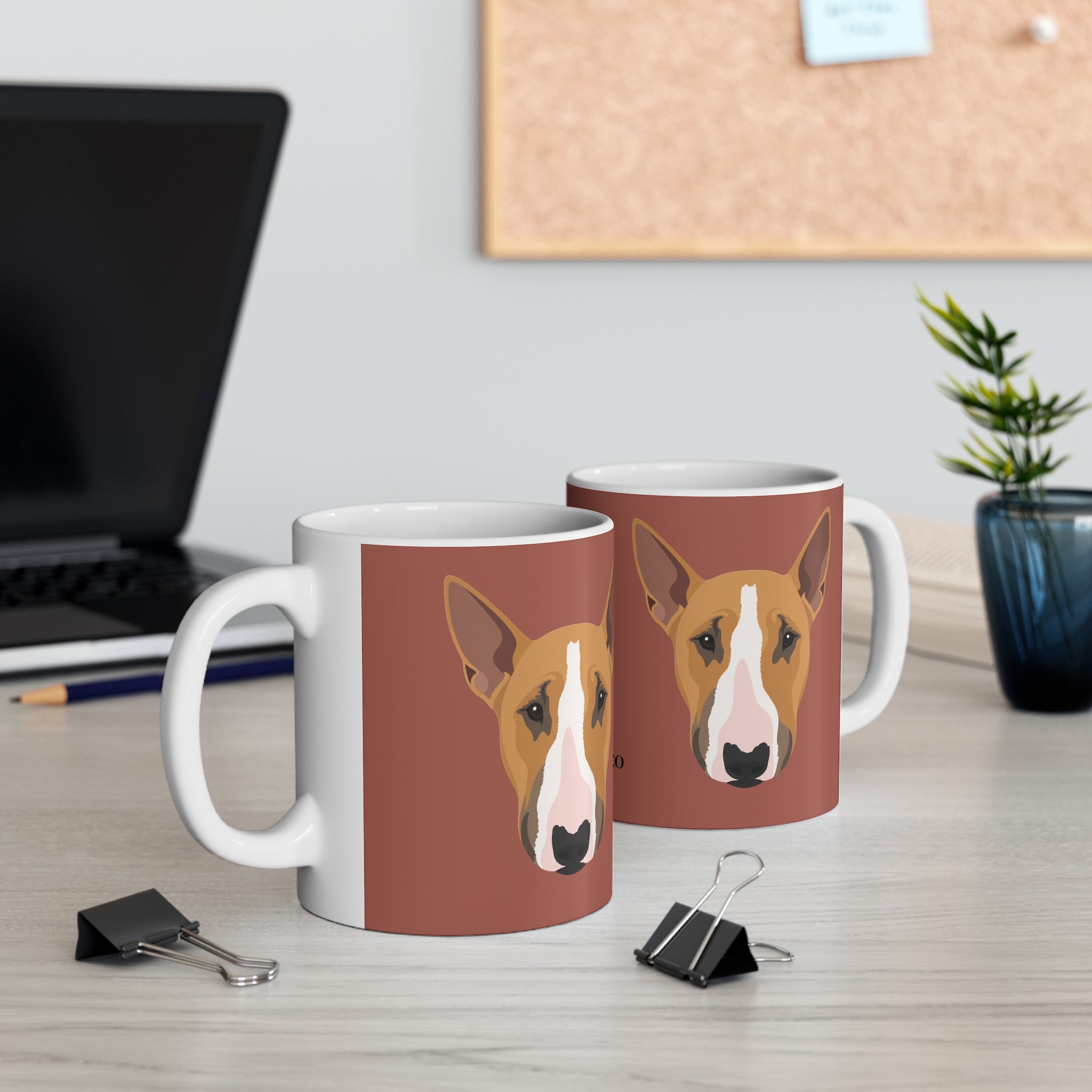Bull Terrier Mug - Bunty - Brick Red