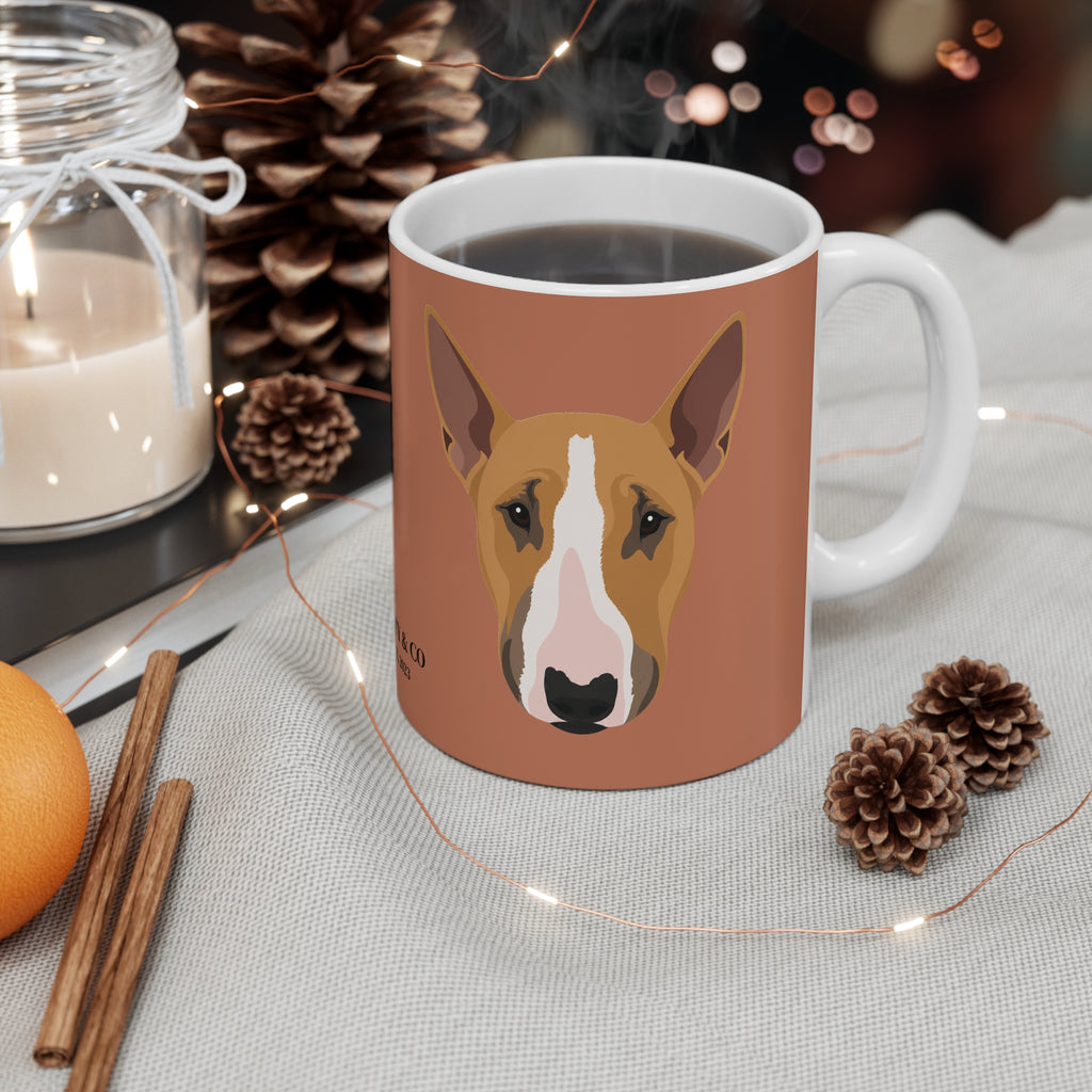 Bull Terrier Mug - Bunty - Burnt Orange