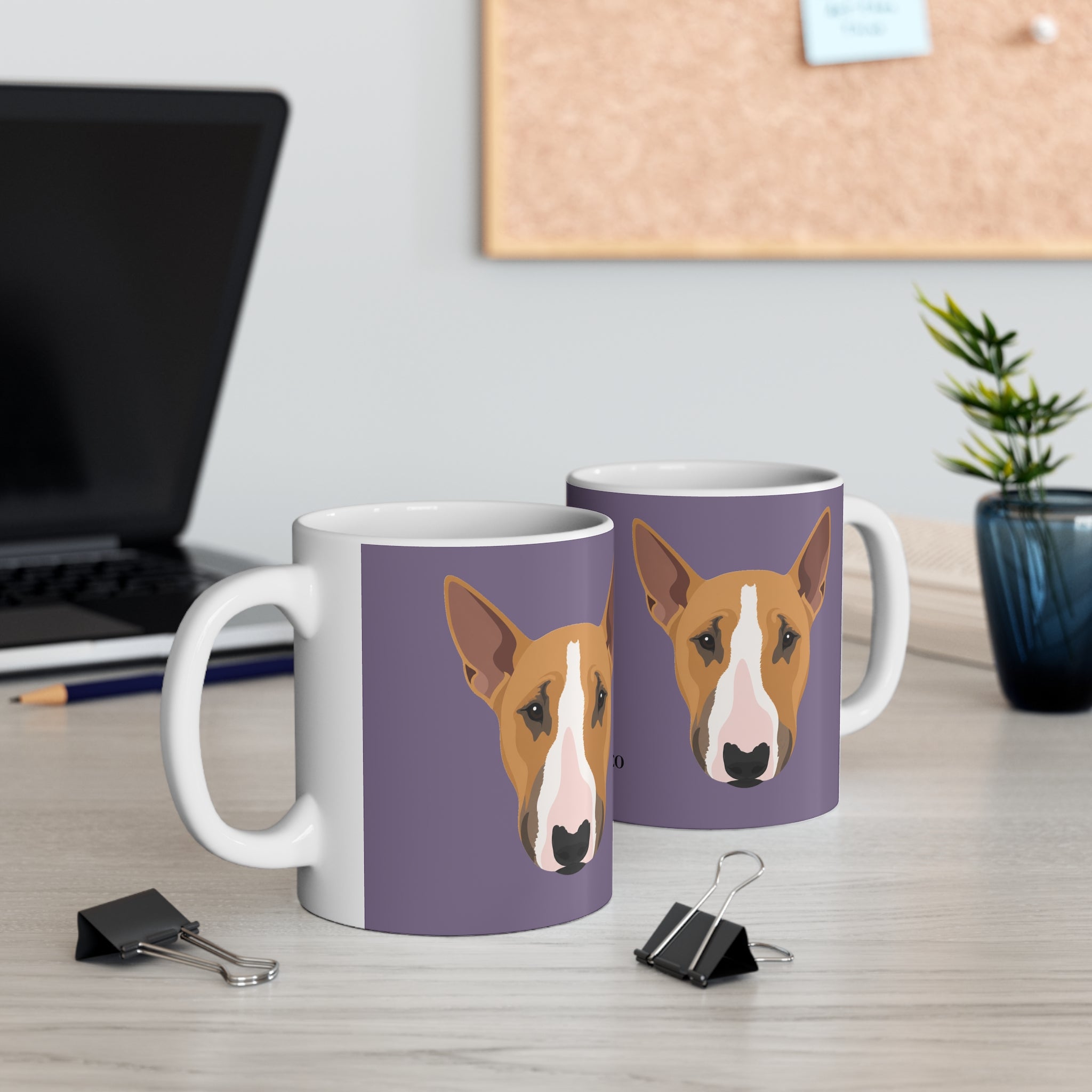 Bull Terrier Mug - Bunty - Plum